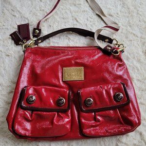 Coach Poppy Glam Madison 16103 Red Patent Leather Medium Cross Body/Shoulder Bag